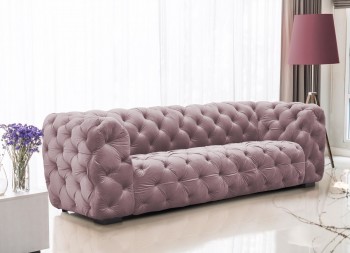 Pikowana sofa glamour do salonu Diamond 3-osobowa