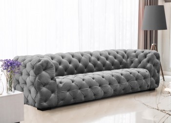 Pikowana sofa glamour do salonu Diamond 4-osobowa