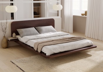 Łóżko lewitujące do sypialni Japandic z drewna bukowego