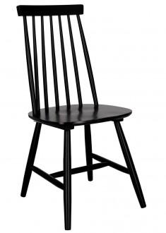 Krzesło patyczak z drewna kauczukowego Wopy czarne