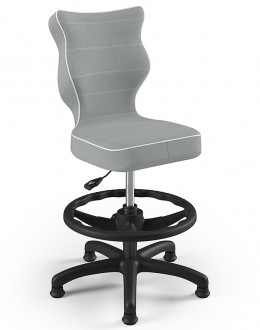 Krzesło dziecięce do biurka Petit Black z podnóżkiem rozmiar 4 (133-159 cm)