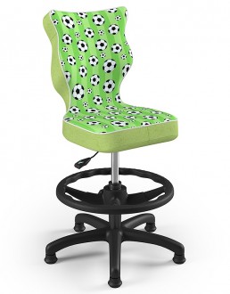 Krzesło dziecięce we wzory Petit Black z podnóżkiem rozmiar 4 (133-159 cm)