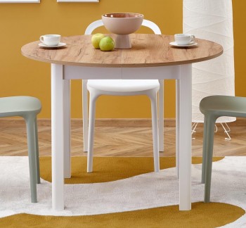 Rozkładany stół z okrągłym blatem Ringo dąb craft / biały