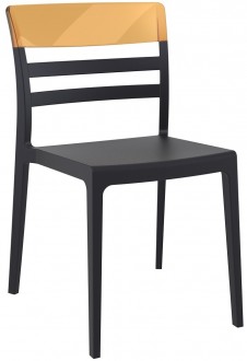 Dwukolorowe krzesło Moon Black do jadalni i kawiarni