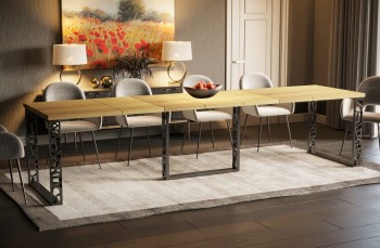 Stół z ażurową podstawą Ewerest 330 rozkładany od 130 do 330 cm