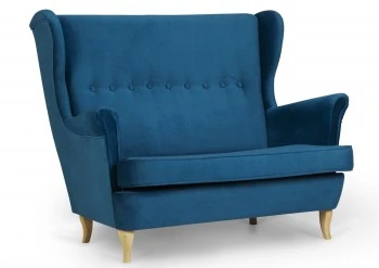 Stylizowana sofa dwuosobowa typu uszak Leo