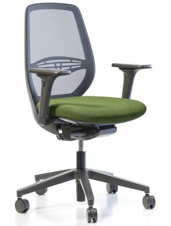 Obrotowe krzesło do biura Start Net Black z siatkowym oparciem