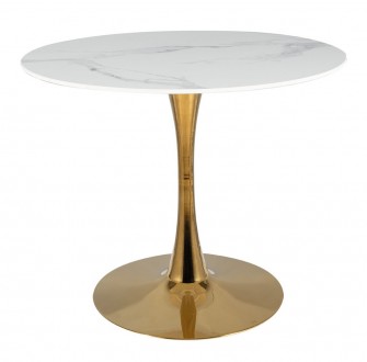 Okrągły stół Espero Gold z blatem w imitacji marmuru