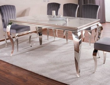 Stół na srebrnych nogach Prince Ceramic 150x90