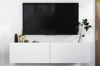 Dwudrzwiowa szafka RTV wisząca Enjoy biały