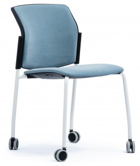 Tapicerowane krzesło konferencyjne na kółkach 4job SOFT S45