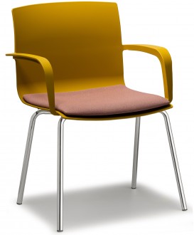 Krzesło biurowe na nogach Manila M02 S40 z tapicerką na siedzisku
