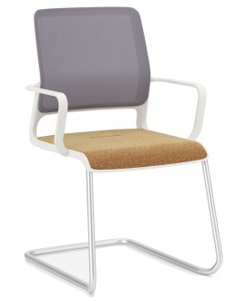 Krzesło konferencyjne na płozie Xilium Frame Chair CF Mesh oparcie siatkowe