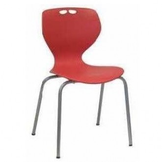 Czerwone krzesło szkolne z plastiku Adria 5170 na czterech nogach