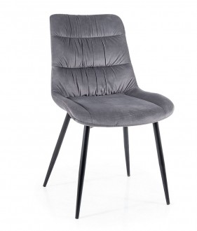 Eleganckie szare krzesło Lou Velvet