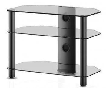 Stolik RTV z trzema półkami szklanymi NEO370 C-BLK