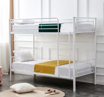Białe metalowe łóżko piętrowe Bunky z możliwością transformacji w 2 łóżka