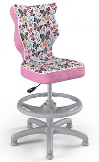 Krzesło dziecięce z wzorami i podnóżkiem Petit Grey rozmiar 4 (133-159 cm)