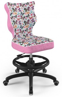 Krzesło biurkowe z podnóżkiem i wzorami Petit Black rozmiar 5 (146-176,5 cm)
