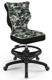 Krzesło biurkowe z podnóżkiem i wzorami Petit Black rozmiar 6 (159-188 cm)