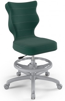 Ergonomiczne krzesło biurkowe dla nastolatka Petit Grey rozmiar 5 (146-176,5 cm) z podnóżkiem