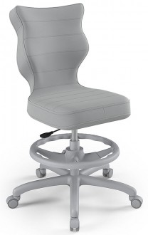 Ergonomiczne krzesło biurkowe dla nastolatka Petit Grey rozmiar 6 (159-188 cm) z podnóżkiem