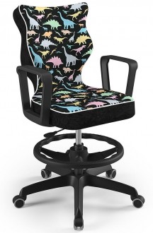 Krzesło obrotowe z podnóżkiem i wzorami Norm Black rozmiar 5 (146-176,5 cm)