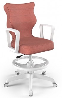 Krzesło obrotowe dla nastolatka Norm White rozmiar 5 (146-176,5 cm) z podnóżkiem