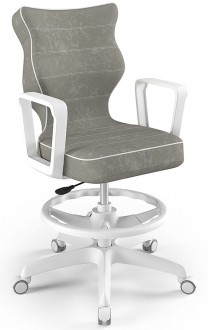 Krzesło obrotowe dla nastolatka Norm White rozmiar 6 (159-188 cm) z podnóżkiem