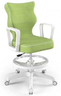 Krzesło obrotowe dla nastolatka Norm White rozmiar 6 (159-188 cm) z podnóżkiem