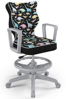 Krzesło młodzieżowe z podnóżkiem i wzorami Norm Grey rozmiar 5 (146-176,5 cm)
