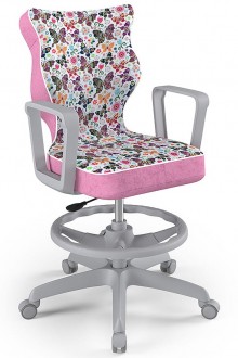 Krzesło młodzieżowe z podnóżkiem i wzorami Norm Grey rozmiar 6 (159-188 cm)