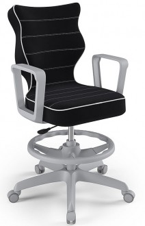 Młodzieżowe krzesło biurkowe Norm Grey rozmiar 5 (146-176,5 cm) z podnóżkiem