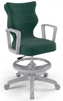 Młodzieżowe krzesło biurkowe Norm Grey rozmiar 6 (159-188 cm) z podnóżkiem