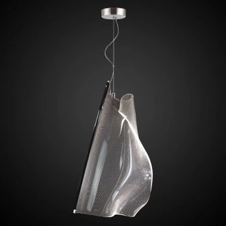 Wisząca lampa z transparentnym kloszem Cortina No.1 chrom