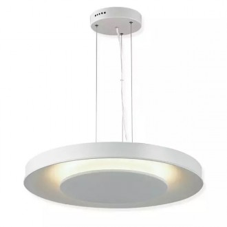 Biała lampa wisząca LED z okrągłym kloszem Futuro No.1