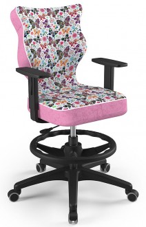 Krzesło do biurka z wzorami Duo Black rozmiar 5 (146-176,5 cm) z podnóżkiem