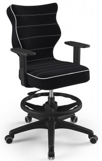 Obrotowe krzesło do biurka Duo Black rozmiar 5 (146-176,5 cm) z podnóżkiem