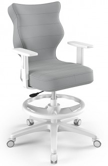 Krzesło obrotowe z podnóżkiem i podłokietnikami Duo White rozmiar 5 (146-176,5 cm)
