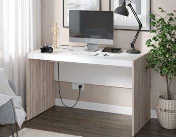Proste biurko komputerowe Novus biały / orinoco