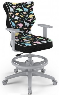Obrotowe krzesło dla młodzieży Duo Grey rozmiar 6 (159-188 cm) wzory i podnóżek