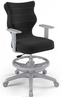 Obrotowe krzesło młodzieżowe Duo Grey rozmiar 5 (146-176,5 cm) z podnóżkiem