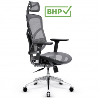 Fotel biurowy Diablo V-Basic, zgodny z normą BHP, kolor czarno-szary