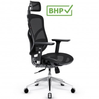 Fotel biurowy Diablo V-Basic, zgodny z normą BHP, kolor czarny