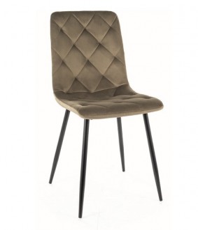 Aksamitne krzesło Jerry Velvet z ozdobnymi przeszyciami