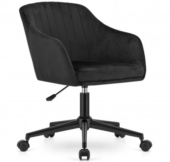 Aksamitne krzesło biurowe z przeszyciami Mink