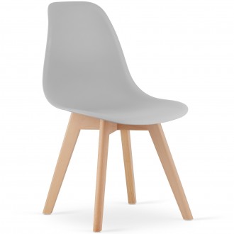 Krzesło z drewnianymi nogami i siedziskiem z tworzywa Kito