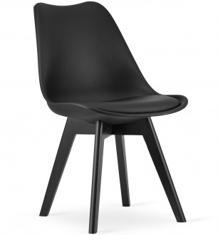 Krzesło z tworzywa Mark z poduszką na czarnych nogach