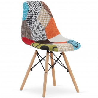 Wzorzyste krzesło patchwork w stylu skandynawskim Seul 02