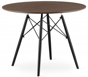 Loftowy stół z blatem w dekorze drewna Todi 100 cm czarne nogi